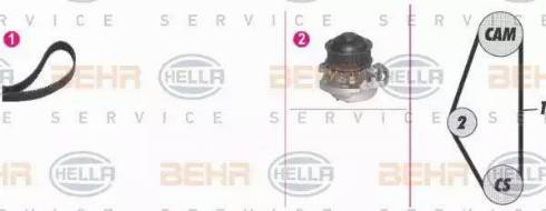 BEHR HELLA Service 8MP 376 802-811 - Водяной насос + комплект зубчатого ремня ГРМ unicars.by