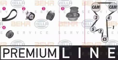 BEHR HELLA Service 8MP 376 802-871 - Водяной насос + комплект зубчатого ремня ГРМ unicars.by