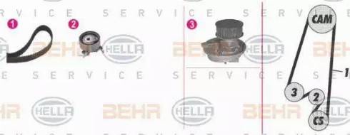 BEHR HELLA Service 8MP 376 807-891 - Водяной насос + комплект зубчатого ремня ГРМ unicars.by