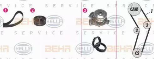 BEHR HELLA Service 8MP 376 807-841 - Водяной насос + комплект зубчатого ремня ГРМ unicars.by