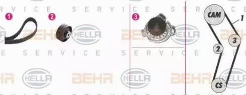 BEHR HELLA Service 8MP 376 807-851 - Водяной насос + комплект зубчатого ремня ГРМ unicars.by