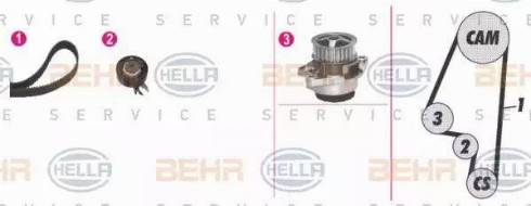 BEHR HELLA Service 8MP 376 807-861 - Водяной насос + комплект зубчатого ремня ГРМ unicars.by