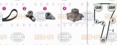 BEHR HELLA Service 8MP 376 807-801 - Водяной насос + комплект зубчатого ремня ГРМ unicars.by