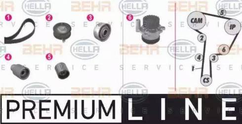 BEHR HELLA Service 8MP 376 807-811 - Водяной насос + комплект зубчатого ремня ГРМ unicars.by