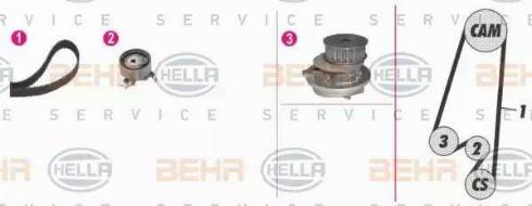 BEHR HELLA Service 8MP 376 807-881 - Водяной насос + комплект зубчатого ремня ГРМ unicars.by