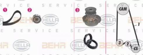 BEHR HELLA Service 8MP 376 807-871 - Водяной насос + комплект зубчатого ремня ГРМ unicars.by