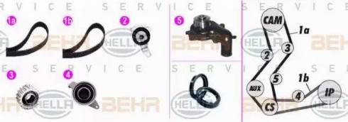 BEHR HELLA Service 8MP 376 819-801 - Водяной насос + комплект зубчатого ремня ГРМ unicars.by