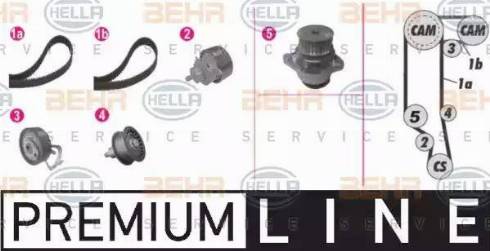 BEHR HELLA Service 8MP 376 814-851 - Водяной насос + комплект зубчатого ремня ГРМ unicars.by