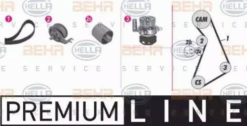 BEHR HELLA Service 8MP 376 814-861 - Водяной насос + комплект зубчатого ремня ГРМ unicars.by