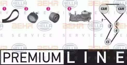 BEHR HELLA Service 8MP 376 814-801 - Водяной насос + комплект зубчатого ремня ГРМ unicars.by