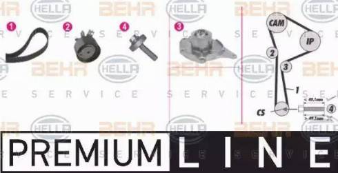 BEHR HELLA Service 8MP 376 814-831 - Водяной насос + комплект зубчатого ремня ГРМ unicars.by