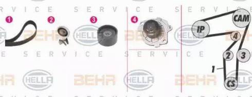 BEHR HELLA Service 8MP 376 814-871 - Водяной насос + комплект зубчатого ремня ГРМ unicars.by