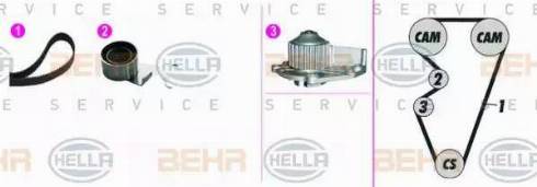 BEHR HELLA Service 8MP 376 815-861 - Водяной насос + комплект зубчатого ремня ГРМ unicars.by