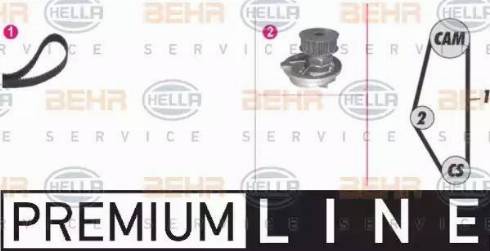 BEHR HELLA Service 8MP 376 815-801 - Водяной насос + комплект зубчатого ремня ГРМ unicars.by