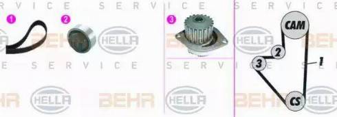 BEHR HELLA Service 8MP 376 815-831 - Водяной насос + комплект зубчатого ремня ГРМ unicars.by