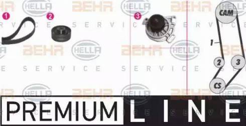 BEHR HELLA Service 8MP 376 815-821 - Водяной насос + комплект зубчатого ремня ГРМ unicars.by