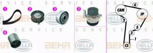 BEHR HELLA Service 8MP 376 815-871 - Водяной насос + комплект зубчатого ремня ГРМ unicars.by