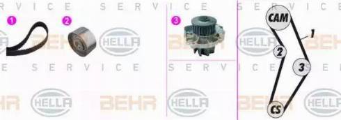 BEHR HELLA Service 8MP 376 816-891 - Водяной насос + комплект зубчатого ремня ГРМ unicars.by