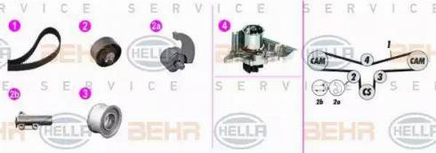 BEHR HELLA Service 8MP 376 816-851 - Водяной насос + комплект зубчатого ремня ГРМ unicars.by