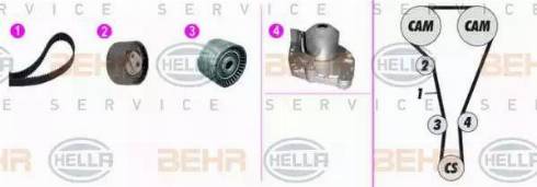 BEHR HELLA Service 8MP 376 816-861 - Водяной насос + комплект зубчатого ремня ГРМ unicars.by