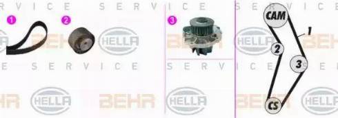 BEHR HELLA Service 8MP 376 816-831 - Водяной насос + комплект зубчатого ремня ГРМ unicars.by