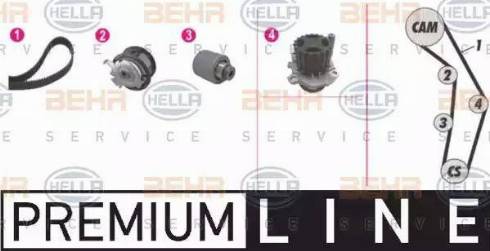 BEHR HELLA Service 8MP 376 810-841 - Водяной насос + комплект зубчатого ремня ГРМ unicars.by