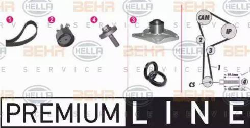 BEHR HELLA Service 8MP 376 810-851 - Водяной насос + комплект зубчатого ремня ГРМ unicars.by