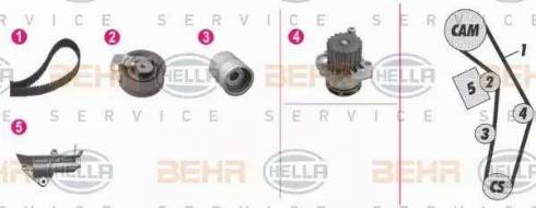 BEHR HELLA Service 8MP 376 810-861 - Водяной насос + комплект зубчатого ремня ГРМ unicars.by