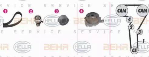 BEHR HELLA Service 8MP 376 810-801 - Водяной насос + комплект зубчатого ремня ГРМ unicars.by