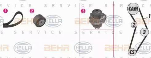 BEHR HELLA Service 8MP 376 810-881 - Водяной насос + комплект зубчатого ремня ГРМ unicars.by