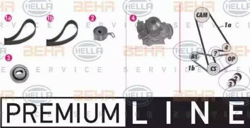 BEHR HELLA Service 8MP 376 810-821 - Водяной насос + комплект зубчатого ремня ГРМ unicars.by