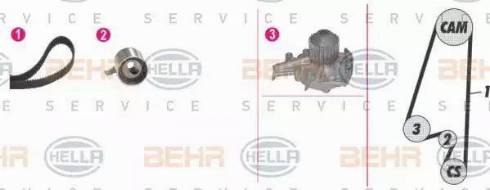 BEHR HELLA Service 8MP 376 811-891 - Водяной насос + комплект зубчатого ремня ГРМ unicars.by