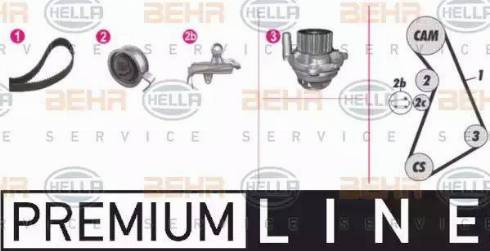 BEHR HELLA Service 8MP 376 811-841 - Водяной насос + комплект зубчатого ремня ГРМ unicars.by