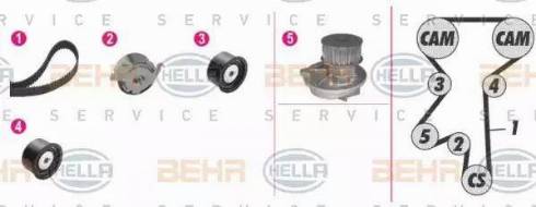 BEHR HELLA Service 8MP 376 811-801 - Водяной насос + комплект зубчатого ремня ГРМ unicars.by