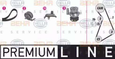 BEHR HELLA Service 8MP 376 811-821 - Водяной насос + комплект зубчатого ремня ГРМ unicars.by