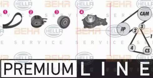 BEHR HELLA Service 8MP 376 811-871 - Водяной насос + комплект зубчатого ремня ГРМ unicars.by