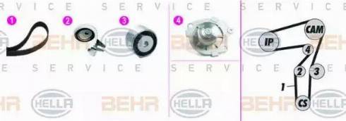 BEHR HELLA Service 8MP 376 818-841 - Водяной насос + комплект зубчатого ремня ГРМ unicars.by