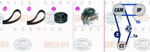 BEHR HELLA Service 8MP 376 818-801 - Водяной насос + комплект зубчатого ремня ГРМ unicars.by