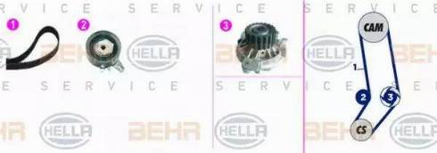 BEHR HELLA Service 8MP 376 818-811 - Водяной насос + комплект зубчатого ремня ГРМ unicars.by