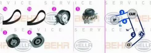 BEHR HELLA Service 8MP 376 818-831 - Водяной насос + комплект зубчатого ремня ГРМ unicars.by