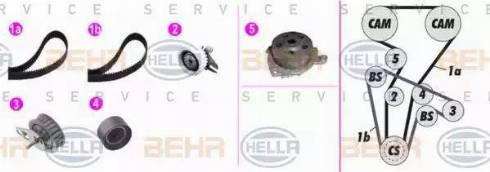 BEHR HELLA Service 8MP 376 818-821 - Водяной насос + комплект зубчатого ремня ГРМ unicars.by