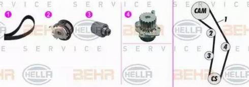 BEHR HELLA Service 8MP 376 818-871 - Водяной насос + комплект зубчатого ремня ГРМ unicars.by