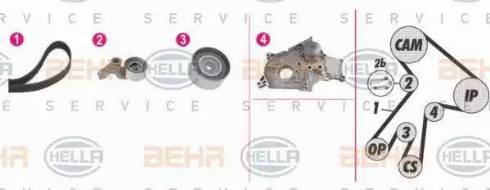 BEHR HELLA Service 8MP 376 813-851 - Водяной насос + комплект зубчатого ремня ГРМ unicars.by