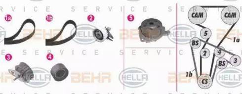 BEHR HELLA Service 8MP 376 813-801 - Водяной насос + комплект зубчатого ремня ГРМ unicars.by