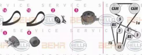 BEHR HELLA Service 8MP 376 813-811 - Водяной насос + комплект зубчатого ремня ГРМ unicars.by