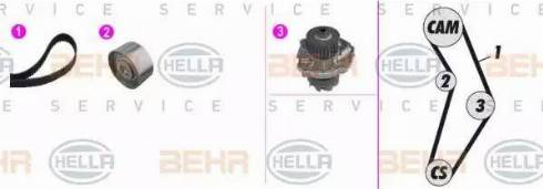 BEHR HELLA Service 8MP 376 813-881 - Водяной насос + комплект зубчатого ремня ГРМ unicars.by