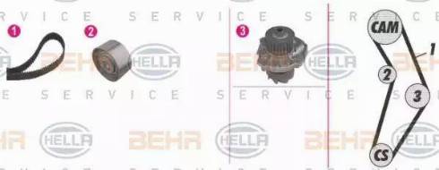 BEHR HELLA Service 8MP 376 813-871 - Водяной насос + комплект зубчатого ремня ГРМ unicars.by