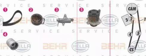 BEHR HELLA Service 8MP 376 812-891 - Водяной насос + комплект зубчатого ремня ГРМ unicars.by