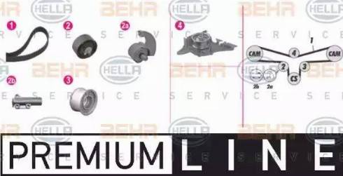 BEHR HELLA Service 8MP 376 812-841 - Водяной насос + комплект зубчатого ремня ГРМ unicars.by