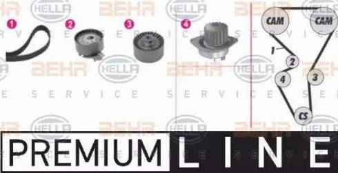 BEHR HELLA Service 8MP 376 812-861 - Водяной насос + комплект зубчатого ремня ГРМ unicars.by